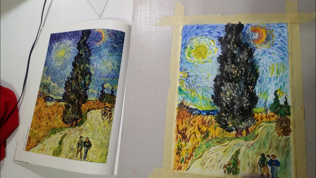 camino con ciprés y la estrella