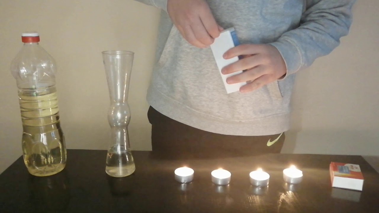 experimento de apagar velas con vinagre y bicarbonato