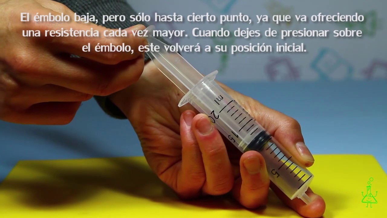 experimento de la jeringa con aire