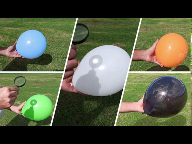 experimento de reflexión de la luz con globos