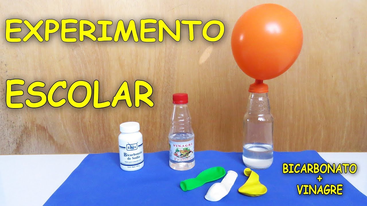 experimento inflar un globo con bicarbonato y vinagre